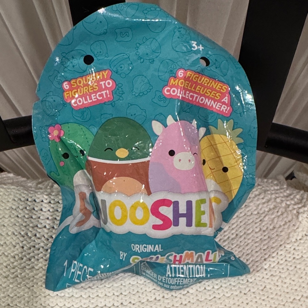 Squishmallows Mooshies with Green, Pink, and Yellow Characters